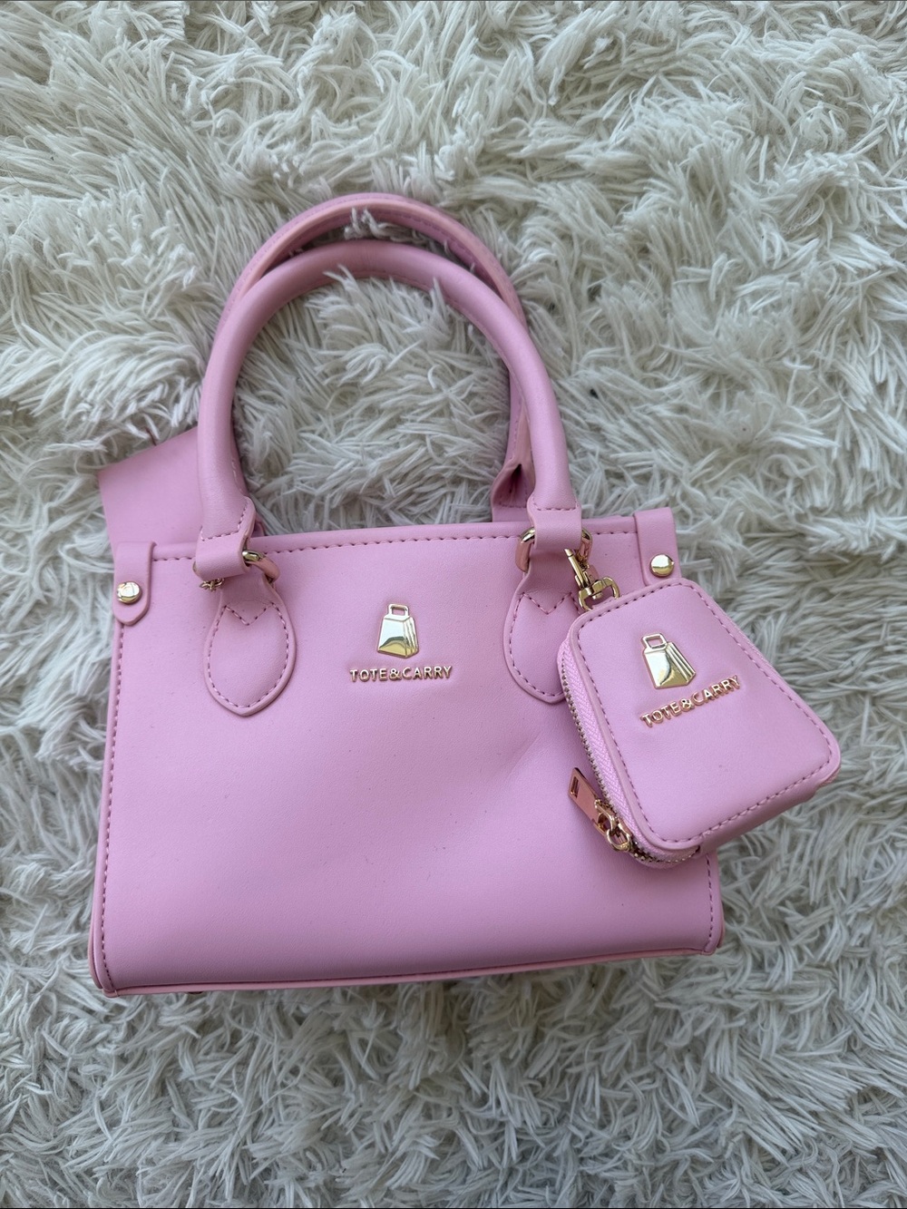 Tote & Carry Pink Mini Tote Bag with Coin Pouch NWOT